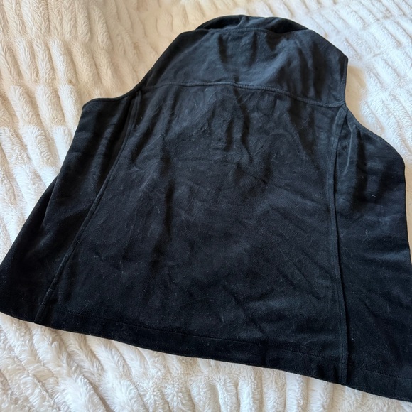 White Stag Black Fleece Vest Size Large Zip Up Front Pockets Sleeveless - Picture 3 of 6